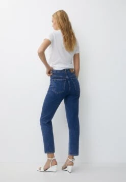 PULL & BEAR MomJeans Tapered FitDark Blue Denim Donna Jeans PUC21N0J6-K12 -PULL - BEAR Negozio 4de77112eab24389897ce2444a9e8441