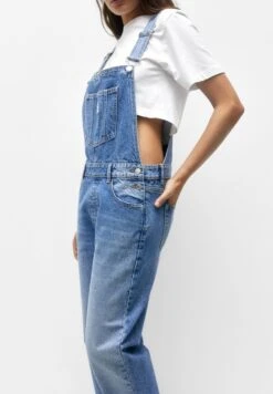 PULL & BEAR Basic- Salopette - Blue Denim -PULL - BEAR Negozio 4e29bdf971ba433db3fc00bb65cb185a