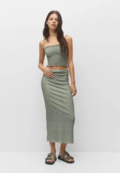 PULL & BEAR Floral-Midi - Gonna A Tubino - Green -PULL - BEAR Negozio 4ed58d4c9ba3478f9f4d4fee27084352