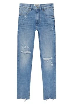 PULL & BEAR Ripped - Jeans Slim Fit - Light Blue Denim -PULL - BEAR Negozio 5007f9e9df2842c69280b2564b490916