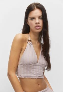 PULL & BEAR Rustic With Frayed HemHalterTopLight Brown Donna T-shirt E Top PUC21E11M-O11 -PULL - BEAR Negozio 51b9aab8380540609df29311c8448ddb