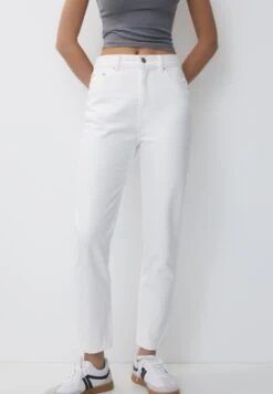 PULL & BEAR MomJeans Tapered FitWhite Donna Jeans PUC21N0J6-A11