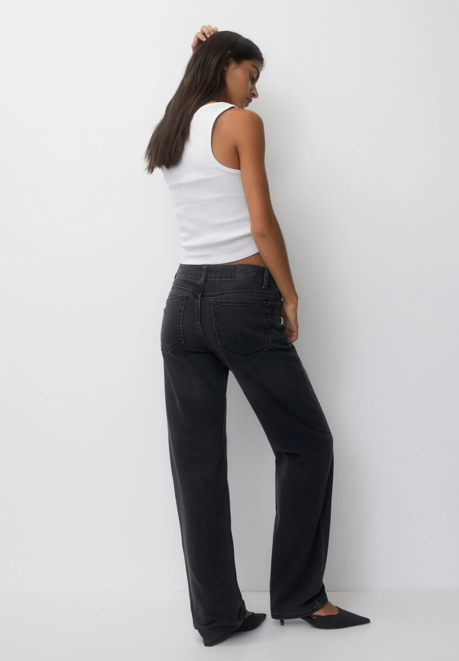 PULL & BEAR Mid Waist- Jeans A Sigaretta - Black 5 PULL & BEAR Mid Waist- Jeans A Sigaretta - Black - immagine 3