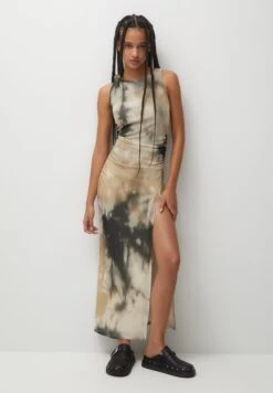 PULL & BEAR Long Tie Dye KnotVestito LungoBeige Donna Vestiti PUC21C16J-B11