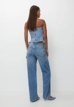 PULL & BEAR Mid-Rise - Carpenter - Jeans A Sigaretta - Blue Denim -PULL - BEAR Negozio 586be10892194aeaa7ffb99ad831e8a0