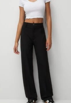 PULL & BEAR Formal Straight-Leg- Pantaloni - Black