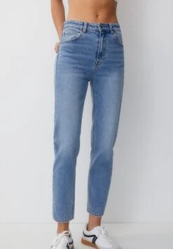 PULL & BEAR Basic Mom ComfortJeans A SigarettaLight Blue Denim Donna Jeans PUC21N0M3-K13