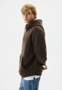 PULL & BEAR Basic ColouredFelpa Con CappuccioDark Brown Uomo Maglieria E Felpe PUC21009J-O12 -PULL - BEAR Negozio 5e8325c09a264e2dbfdaf88e630870b7