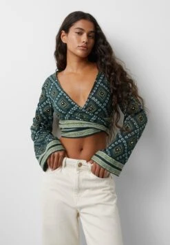 PULL & BEAR Printed KimonoGiacca LeggeraGreen Donna Giacche E Blazer PUC21E11L-M11