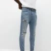 PULL & BEAR Ripped Carrot FitJeans Tapered FitLight Blue Denim Uomo Jeans PUC22G0NI-K12 -PULL - BEAR Negozio 62395540370749afbc22614322c77f9b