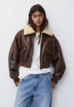 PULL & BEAR AviatorGiacca In SimilpelleDark Brown Donna Giacche E Blazer PUC21U0GX-O11