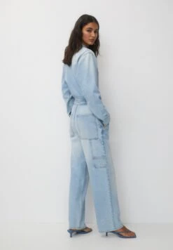 PULL & BEAR Vintage-Fit Long Tuta JumpsuitLight Blue Denim Donna Tute Jumpsuit PUC21T0AH-K11 -PULL - BEAR Negozio 656ebe101886429bae3f081875e66b91