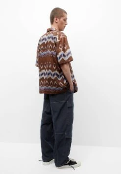 PULL & BEAR Print Short SleeveCamiciaBrown Uomo Camicie PUC22D0JO-O11 -PULL - BEAR Negozio 69ad5101f3094e2290a86620b9160a0a