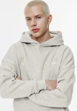 PULL & BEAR STWD EMBROIDERED LOGO - Felpa Con Cappuccio - Grey -PULL - BEAR Negozio 6ba7fc2663a14b908248cc266dc85137