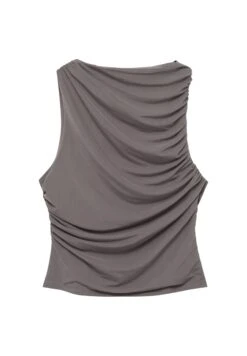 PULL & BEAR Sleeveless Gathered Details CamicettaDark Grey Donna Camicie E Bluse PUC21E12C-C11 -PULL - BEAR Negozio 6c17da0f33434ff6b5377124f98c3580