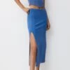 PULL & BEAR Faded Midi- Gonna A Tubino - Blue