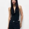 PULL & BEAR Draped Halter NecklineCamicettaBlack Donna Camicie E Bluse PUC21E109-Q11 -PULL - BEAR Negozio 6fd3c75f8b6a455880d645a06ffa1a99