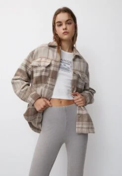 PULL & BEAR CheckGiacca Da Mezza StagioneSand Donna Giacche E Blazer PUC21G0IN-B11