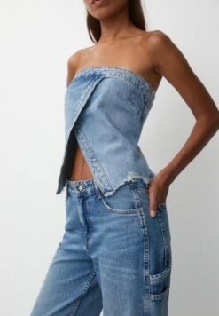 PULL & BEAR Mid-Rise - Carpenter - Jeans A Sigaretta - Blue Denim -PULL - BEAR Negozio 79cbcd1a8b9849678463689585b74939