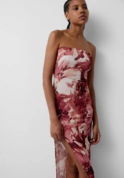 PULL & BEAR Long Floral - Vestito Lungo - Dark Red -PULL - BEAR Negozio 7b4213fdb08040aba5ecbb429f4fb06d