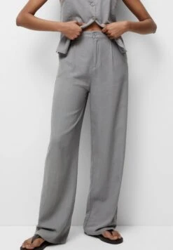 PULL & BEAR Rustic Straight Fit PantaloniGrey Donna Pantaloni PUC21A0T6-C11