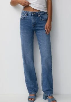 PULL & BEAR Mid Waist Jeans A SigarettaBlue Denim Donna Jeans PUC21N0LU-K12