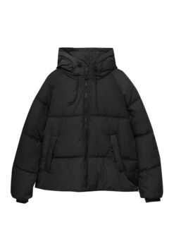 PULL & BEAR Hooded Puffer With Pockets - Giacca Invernale - Black -PULL - BEAR Negozio 85393650ed9848eb80622f718a7945d1