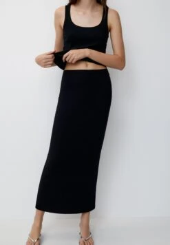 PULL & BEAR Long With Elastic Waistband - Gonna Lunga - Black