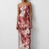PULL & BEAR Long Floral - Vestito Lungo - Dark Red -PULL - BEAR Negozio 87559eb3a1b045f08687e3b83a9312af