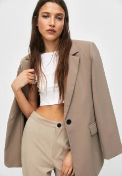 PULL & BEAR Basic- Blazer - Brown -PULL - BEAR Negozio 89998105615742aeb213197e1cbaad65