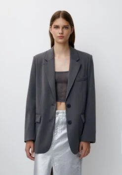 PULL & BEAR Basic Double-Breasted ButtonedBlazerGrey Donna Giacche E Blazer PUC21G0IH-C11
