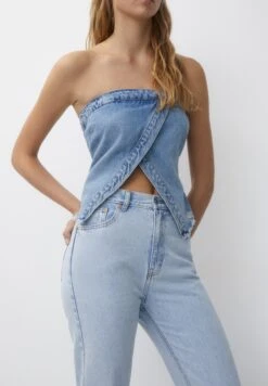 PULL & BEAR MomJeans Tapered FitStone Blue Denim Donna Jeans PUC21N0J6-K11 -PULL - BEAR Negozio 8b17a81b2efe4264a5e376b10e7cb761