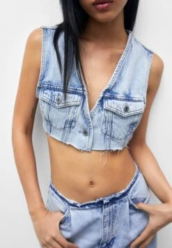 PULL & BEAR Crop SmanicatoBlue Denim Donna Giacche E Blazer PUC21U0FX-K11 11 PULL & BEAR Crop SmanicatoBlue Denim Donna Giacche E Blazer PUC21U0FX-K11 -PULL - BEAR Negozio 8b9cd45760d44cfe9dfe1039da4a5625