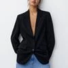 PULL & BEAR Basic Double-Breasted ButtonedBlazerBlack Donna Giacche E Blazer PUC21G0IH-Q11 -PULL - BEAR Negozio 8d1f8d82d1534937b0086bb3159ab799