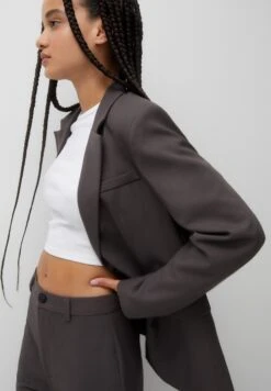 PULL & BEAR Double Breasted With Flap PocketsBlazerDark Grey Donna Giacche E Blazer PUC21G0IK-C11 -PULL - BEAR Negozio 8dbc1a64ae2746ee966c3af9bc945d50