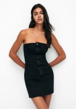 PULL & BEAR Vestito Di Jeans - Black