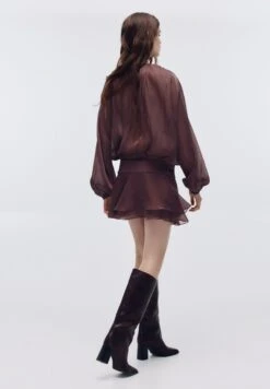 PULL & BEAR SHIMMERY RUFFLE - Vestito Casual - Dark Red -PULL - BEAR Negozio 915a0faf773d4f2d8812c60ccb182019