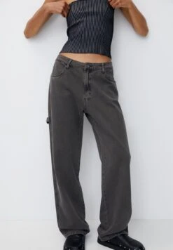 PULL & BEAR Mid-Waist CarpenterPantaloniDark Grey Donna Pantaloni PUC21A0V9-C11