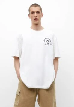 PULL & BEAR Paris Short SleeveT-Shirt Con StampaWhite Uomo T-shirt E Polo PUC22O1NH-A11