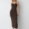 PULL & BEAR Long With Thin StrapsVestito LungoDark Brown Donna Vestiti PUC21C146-O11 -PULL - BEAR Negozio 96d293d0485d48d78793e7c33194013b