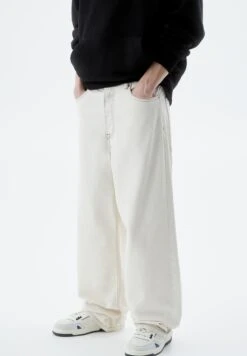 PULL & BEAR Baggy Extra Wide-Leg- Jeans A Sigaretta - Beige