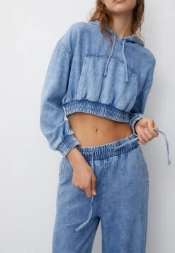 PULL & BEAR Wide Leg Jeans A ZampaMottled Dark Blue Donna Jeans PUC21N0M7-K11 -PULL - BEAR Negozio 9b88e66980d747cea0c4cf5892647a85