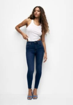PULL & BEAR High WaistedJeans Skinny FitDark Blue Denim Donna Jeans PUC21N0KE-K11 -PULL - BEAR Negozio 9c13e3b91e0f4838ad78538d818aee17