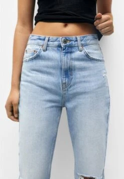 PULL & BEAR Ripped MomJeans A SigarettaStone Blue Denim Donna Jeans PUC21N0L4-K12 -PULL - BEAR Negozio a0861933a3de46848e78d60911a46cfc