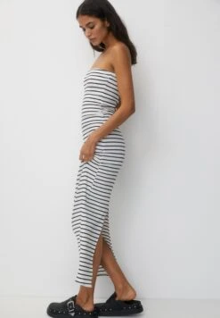 PULL & BEAR Strapless- Vestito Lungo - White -PULL - BEAR Negozio a28e4d2624074ab594f065919ba97661