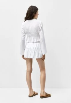 PULL & BEAR With Shirring And Ruffles - Gonna A Campana - White -PULL - BEAR Negozio a65d0a0193ec478cae1ece6b6e1a38f8