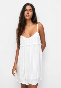 PULL & BEAR Embroidered ShortVestito EstivoWhite Donna Vestiti PUC21C14F-A11