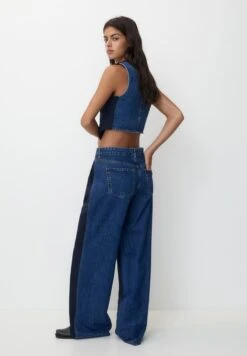 PULL & BEAR Contrast Mid-Rise Wide-LegJeans A SigarettaDark Blue Donna Jeans PUC21A0VJ-K11 -PULL - BEAR Negozio a885e8111a2e46b2862d5d315bd07999