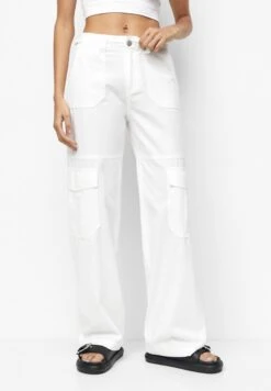 PULL & BEAR Adjustable WaistPantaloni CargoWhite Donna Pantaloni PUC21A0U8-A11