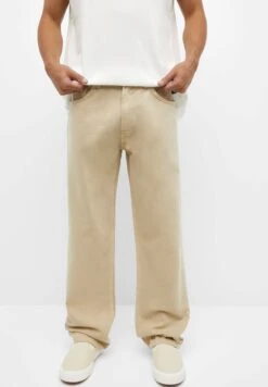 PULL & BEAR Wide Leg- Jeans Baggy - Ochre